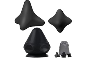 RYMALL Urządzenie do masażu punktu spustowego, 3 sztuki, bezbolesne, zestaw z przyssawką i workiem do bólu mięśni i napięć, klamka do osteopresury, masażer do samodzielnego masażu (czarny)