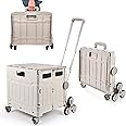 PP · PERFORMANCE Folding Shopping Trolley Cart, Stair Climbing Boot Cart with Adjustable Telescopic Aluminium Handle, Collapsible Utility Box for Shopping, Garden Camping