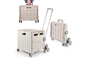 NORTHERN STONE Carrello per la spesa pieghevole, carrello per scarponi da scala con ruota silenziosa a 360°, maniglia telescopica in alluminio, carrello pieghevole per la spesa, il campeggio e altro