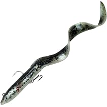 Savage Gear 4D Real EEL Fishing Hook (Black/Green/Pearl Php-20cm-38g) Sports & Outdoors
