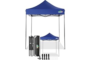 COBIZI Carpa Plegable 2x2 sin Pared Lateral,Impermeable Carpa Plegable,Carpas para Exteriores Pergola,Cenadores para Jardin Fiesta Camping Playa (2 por 2m Azul Oscur)