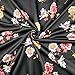 Produktbild fs242 _ 2 Zinnia schwarz Base Floral Print Hohe Qualität Scuba Stoff – Verkauft Pro Meter