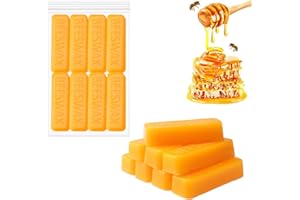 BOLOSA Beeswax Bar Beeswax Blocks, 8 Pcs Organic Bees Wax Candle Wax Block for Candle Making, Beeswax Cosmetic Grade Eco Friendly for Wax Melts, Lotions, DIY Creams, Lip Balms and Soap Making