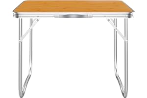 SA Products Utility - Portable Foldable Table for Camping, Party & Picnic - Lightweight Small Folding Sturdy Outdoor Patio Furniture with Aluminium Frame - 2.3 Feet