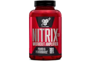 BSN Nitrix 2.0 Complément alimentaire, oxyde nitrique avec acide aminé L-Citrulline, niacine, poivre noir et extraits de plantes, nutrition sportive, non aromatisé, 180 gélules, 60 Portions