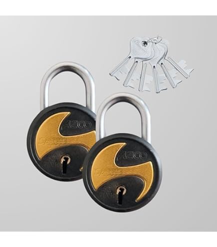 Azco Sport Black Gold Small Size 50 MM, with 6 Same Keys with 2