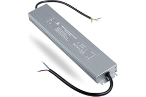 Transformador LED 12V 200W, 16.7A Fuente de Alimentación LED Interior o Exterior, IP67 Driver Impermeable Ultrafino, Voltaje Constante Adaptador para Tira de Luz y G4 MR16 Luces LED, DUSKTEC