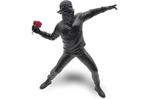LAIX Banksy Scultura Rabbia Il Lanciatore di fiori, 21,5 cm, un'aggiunta esclusiva per Graffiti, Street Art, Urban Art e Pop Art collezionisti e appassionati