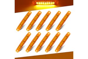 Teguangmei 10pcs Ambra Luce di Posizione Laterale 9LED Luci di Avvertimento del Rimorchio Laterale Luci di Posizione del Camion 3.9" Luci di Ingombro Spia per Rimorchio del Veicolo 12-24V