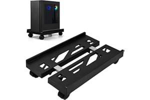 Fangehong CPU Holder Cart, Carrellino Porta PC con Ruote, Supporto per PC Case Stand Regolabile, Carrello Porta Computer Tower, Cpu Holder Cart, Torre Supporto Pc Fisso con rotelle Bloccabili Nero