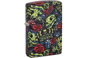 Zippo Stormtändare – Skull Crown, 540° Glow-in-the-Dark , påfyllningsbar, återanvändbar, vindskyddad, presentförpackning, til