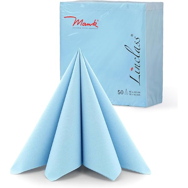 20 Servietten Hellblau, 33x33 Cm, 3-lagig, Lunch-Servietten Für Feste, Hochzeit, Taufe, Weihnachten