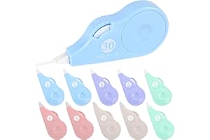 Ysimple 10 Pezzi Alto Volume Bianchetto a Nastro, 30 mx5 mm Correttore a Nastro Scolorina Nastro Correction Tape con Cappuccio Protettivo, Correttori a nastro per Scuola e Ufficio (Bianco-1)