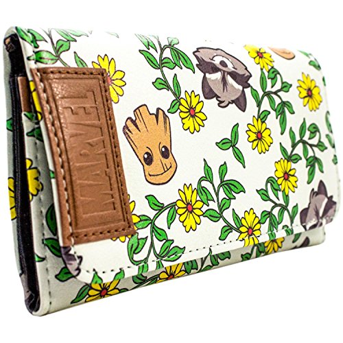 Cartera-de-Guardians-of-the-Galaxy-Vol-2-Groot-beb-y-Rocket-floral-Verde
