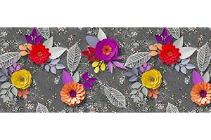 HomeLife Tappeto Cucina Antiscivolo Lavabile in Vinile 52X350 Made in Italy | Passatoia Antimacchia in PVC Interni e Esterni Stampa Fantasia Fiori in 3D | Tappeti Runner Lungo in Gomma [350 cm]