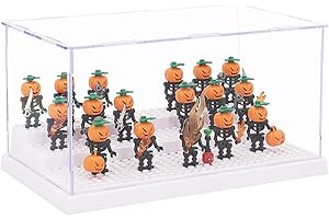Tingacraft Acrílico Vitrina Cristal (24 x 14 x 12 cm) Caja Metacrilato Expositor para Minifiguras, Blanco
