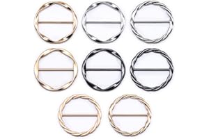 Jamsinmu 8 pezzi Clip a maglietta Anello Scarf Clip rotondo fibbia cintura con colori diversi