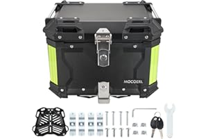 MOCOERL Top Case Moto 45L Coffre de Rangement pour Casque de Moto Étanche avec Serrure de Sécurité Top Case avec Base