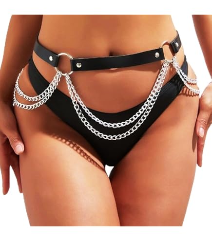 Harnais Soutien-gorge Punk Simili Cuir - Chaîne Métal - Taille Unique - Neuf Avec étiquettes