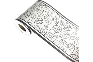 WDRAGON Elegant Green Leaf Foral Pattern Wallpaper Border Peel Stick Wall Decal Sticker Bathroom Kitchen Ceiling Border,Waterproof Removable 10cm by 10meters