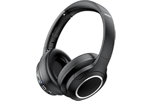 TECKNET Casque Bluetooth sans Fil, 70H De Lecture & 6 Modes EQ Casque sans Fil Over-Ear, Micro Intégré & Stéréo HiFi, Pliables pour Voyage/Travail/Téléphone/PC