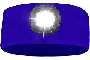 AWSOLAR LED Stirnband mit Licht, Wärmendes Weiches LED Stirnband mit USB Ladefunktion Lustige Geschenke für Papa Mama Freundin Großvater Oma