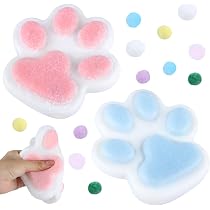 Squishy Patte de chat Squishy Fufu Squishy Grande patte de chat Jouet à presser assis avec (12 cm, rose