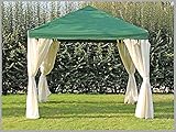 Der Pavillon kann mit den beiliegenden Seitenteilen komplett verschlossen werden.