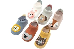 Non Slip Baby Socks for Infant Girls Boys Toddler Grips Ankle Socks with Non Skid Breathable Low Cut Anti Skid for Boys Girls-6Pairs 6-24Months