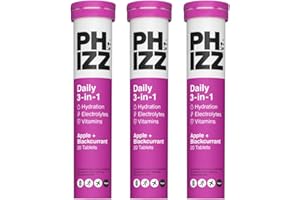 Phizz Electrolytes, Multivitamin & Hydration Tablets - 60 Effervescent Rehydration Electrolyte Tablets - 18 Vitamins & Minerals, Vitamin C, Vegan, Vegetarian & Low Calorie