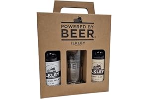 Ilkley Brewery Alcohol Free Beer Gift Pack with Pint Glass - 1x Maiden Mary Non-Alcoholic Pale Ale & 1x Nowt Mary No Alcohol Coffee Milk Stout 0.5% ABV - Maximum Flavour, Minimum Guilt