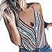 Produktbild Damen Shirt Tarnung Mit Streifen, Manadlian Frauen Vest Cami V-Ausschnitt Hemd Weste Tank Crop Tops Oberteile T-Shirt ärmellose Crop Tops Für Frauen Mädchen Tank Tops (M, Tarnung)