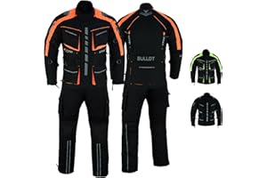 ‎BULLDT BULLDT Herren Motorradkombi Textilien motorradjacke + Motorradhose inkl. Protektoren, 48/S, Neon Orange