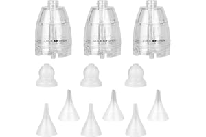 BOXOB 9 Stück Ersatzspitzen für Sauger und 3 Ersatzköpfe aus Kunststoff, 3 Arten von Silikon-Saugerspitzen für GROWNSY Watolt LittleTora HEYVALUE Cocobela HailiCare KIDIRA TEQIN X-Bosak