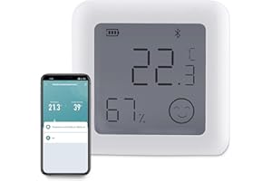 ANTELA Termómetro Higrómetro Mini Bluetooth, Monitor Temperatura y Humedad Interior con Pantalla LCD