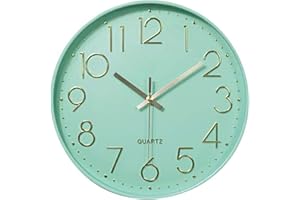 Taodyans Moderno Orologio da Parete Silenzioso Orologio da Cucina Quarzo da 30 cm (Menta Verde)