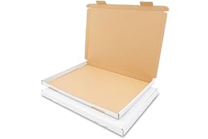 verpacking 50 Scatole fustellate bianche | 35 x 25 x 2 cm - GB 2 | formato A4 | scatole per spedizioni ultra piatte