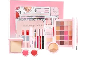 ATB-GIFT 14 Pcs Kit de Maquillage Complet, Cosmetic Makeup Palette Set avec Ombres Paupières, Rouge à Lèvre, Pinceaux, Bâton contour, Correcteur, Mascara