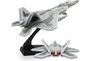 OTONOPI Fighter Jet Toy F-22 Raptor Fighter Bomber Aircraft Diecast Army Fighting Jet 1/100 Airplanes Model with Lights and Sounds for Kids