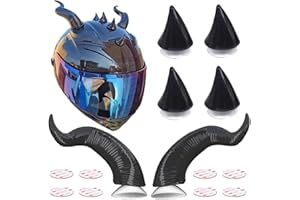 NHQZ Set de 6 Piezas Adhesivo Decorativo para Casco de Moto con Bocina de Diablo y Ventosas