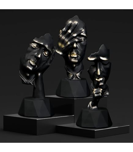 Lot De 4 Mini Figurines De Penseur Abstraites Modernes Pour Décoration