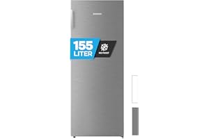 Heinrich´s Gefrierschrank 155 Liter, Temperatur:-14°C~-24°C, Freezer, No-Frost Schutz, 4x Gefrierschublade +1x Gefrierfach, LED-Display,Airflow, wechselbarer Türanschlag, Alarmfunktion, (inox)