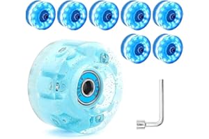 JIVIMOCO Ruote per Pattini Un Rotelle Luminose Un 8 Pezzi Ruote per Pattini Un Rotelle Luminose con Cuscinetti Installati 32 X 58 Mm 78A,Blu