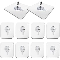 Dreamark 20 Pezzi Ganci Adesivi Chiodoi.Gancio Viti Autoadesive,Ganci Viti Trasparenti con Tappi a Vite.Resistente Antitraccia Gancio da Parete.No-Trace No Foratura per Bagno/Cucina/Ripostiglio