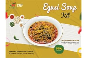 EAZY NAIJA FOODS Egusi | Egusi Soup Kit | Soup Mix with Ground Melon Seeds, Dried Vegetables, Chilli, African Spices | Meal for 5 | Nigerian/West African Cuisine, 300g