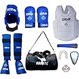 m.N. Karate Kit Kai Approved Goodwin Karate Safety Kit Head Guard, Chest Guard, Shin Guard, Hand Gloves, Belts and Skipping Rope (Blue, Medium)