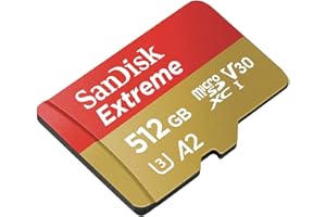 SanDisk Extreme 512GB microSDXC Memory Card + SD Adapter with A2 App Performance + Rescue Pro Deluxe, up to 160MB/s, Class 10, UHS-I, U3, V30