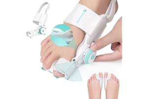 Tech Love Bunion Corrector for Women Big Toe, Orthopedic Toe Straighteners for Men, Adjustable Bunion Splint with Knob Correction, Inner Silicone Pad and Anti-slip Heel Strap(1PC)