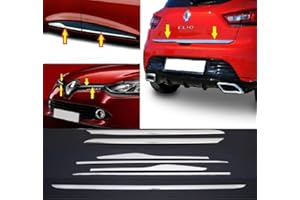 Ricambi Homry mne Compatibile con Renault Clio IV 2012-2018 7 pezzi strisce cromate e accessori e coperture in acciaio inossidabile