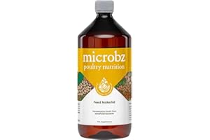 MICROBZ POULTRY NUTRITION | 1 Litre | Liquid Beneficial Microbes for Chickens & Poultry to Supports Digestive Health, Immunity & Egg Production - Up to 100 Servings